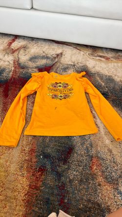 Girls Thanksgiving Long Sleeve Ruffle Shirt