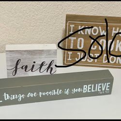Wood Decor Table Signs 