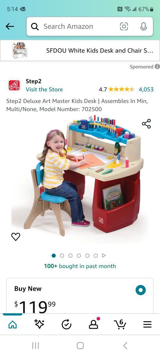 Kids Art Desk With Chair