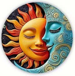 Sun and Blue Moon Wall Decor