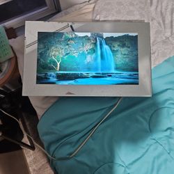 Vintage Mirrored Edge Motion Light W River N Waterfall & Sounds Of Water W Birds Chirping 