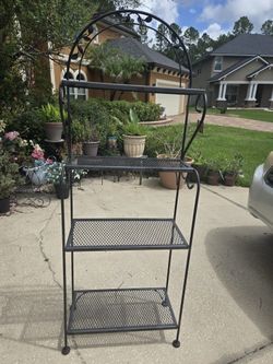 Beautiful Wrought Iron Etagere Stand Shelf