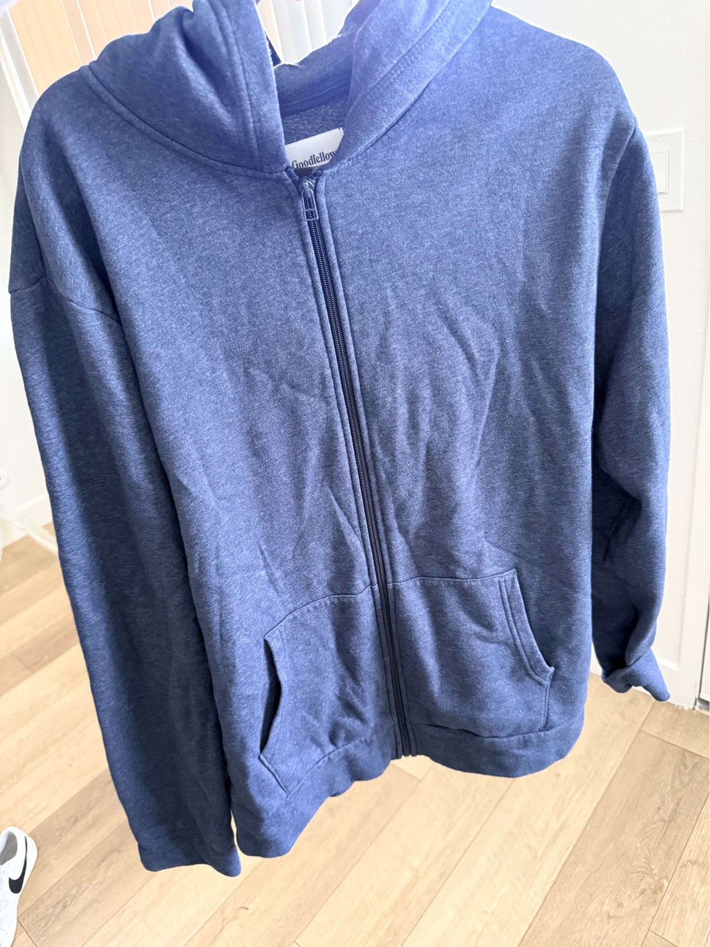 Goodfellow Zip Up Hoodie XL Dark Gray Fleece Lined