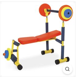 Fun & Fitness For Kids Exercise Equipment Weight Lifting Bench Set (Open Box)