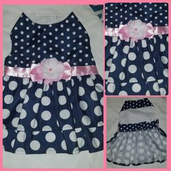 Sweet pink navy white dogie dress