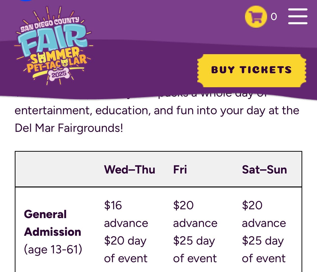 1 County Fair Ticket