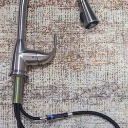 Glacier Bay Single-Handle Pull-Down Sprayer Stainless Steel Kitchen Faucet 