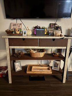 Console Table with Drawers and Shelves