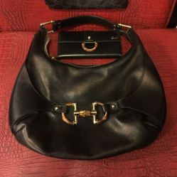 Gucci bag with matching wallet - black leather