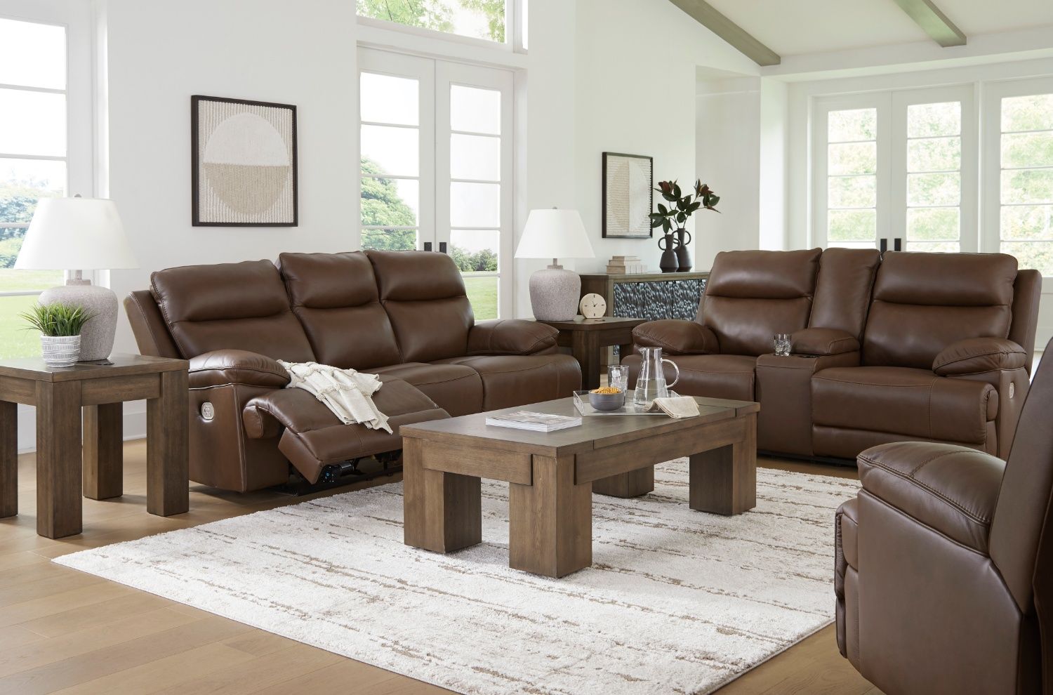 ๐๏ธ Vonryan Power Reclining Sofa, Loveseat, and Recliner Set โ Luxurious Leather โ Brand New!