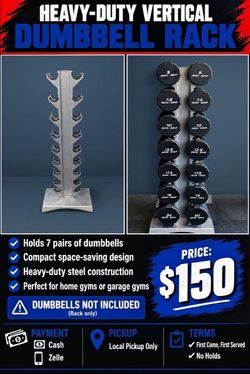 Custom HEAVY DUTY vertical dumbbell rack