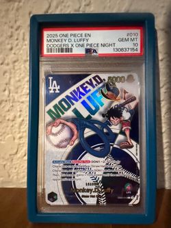 Bandai PSA 10 2025 One Piece Monkey D. Luffy Leader Promo Holo EN #010 Dodgers