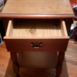 Single Drawer Two Tier Wood End Table