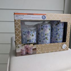 ✨ Mikasa LED Candle Set – Floral Design – Set of 3 – New in Box