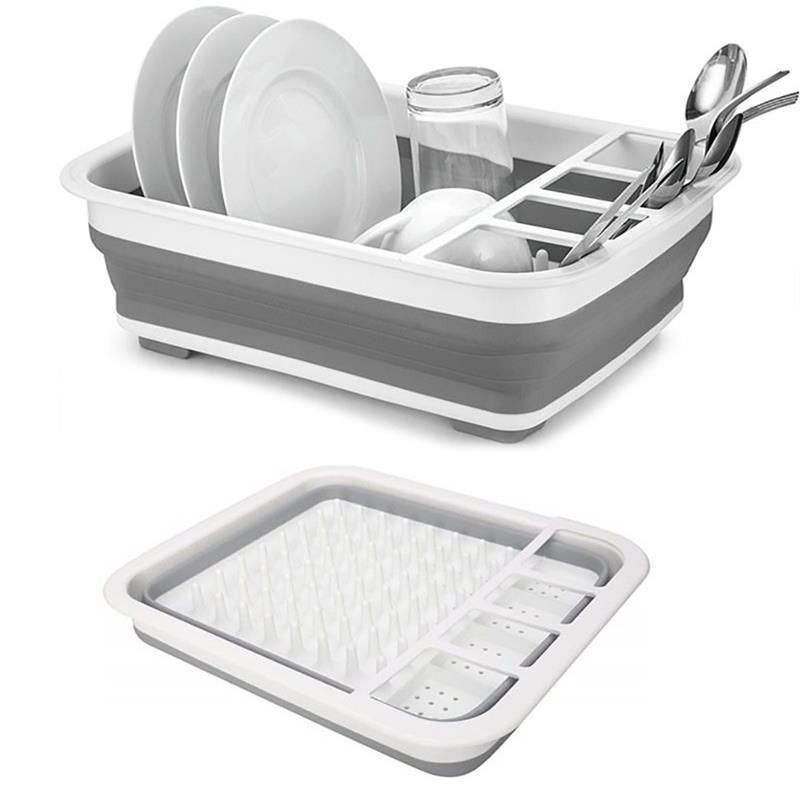 Foldable dryer for plates, mugs, forks, spoons, etc.