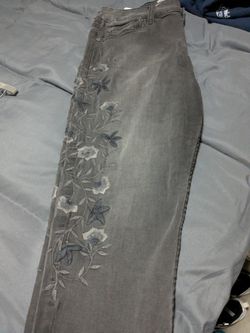 Seven 7 Skinny Floral Embroidery Jeans - Size 14