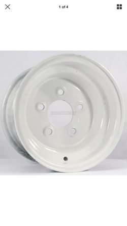 Trailer Wheel White Rim 10 x 6 Conventional Style 5 Lug On 4.5