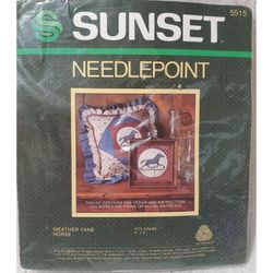VTG 1988 Sunset Weather Vane Horse Needlepoint Kit 5515Counted Cross Stitch Kit