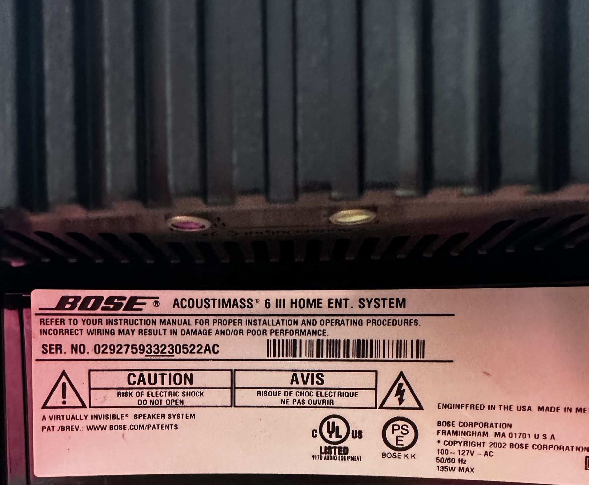 Bose Acoustimass Series III Subwoofer Speakers
