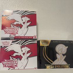 x2 White Flare ETB & Mega Evo ETB 