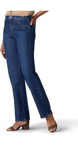 Lee Women's Relaxed Fit Straight Leg Jean Size 12 Color Dark Stone 