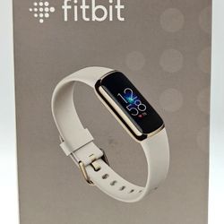 New Fitbit Luxe Fitness Wellness Tracker Lunar White Soft Gold GPS Sleep Heart