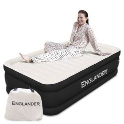 Englander Air Mattress w/Built in Pump - Luxury Double High Inflatable Bed for Home, Travel & Camping - Premium Blow Up Bed for Kids & Adults