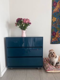 CB2 Blue Lacquer Dresser