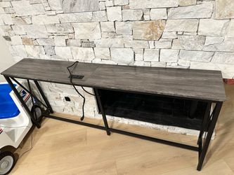 Industrial Console Table with Power Outlets and USB Ports