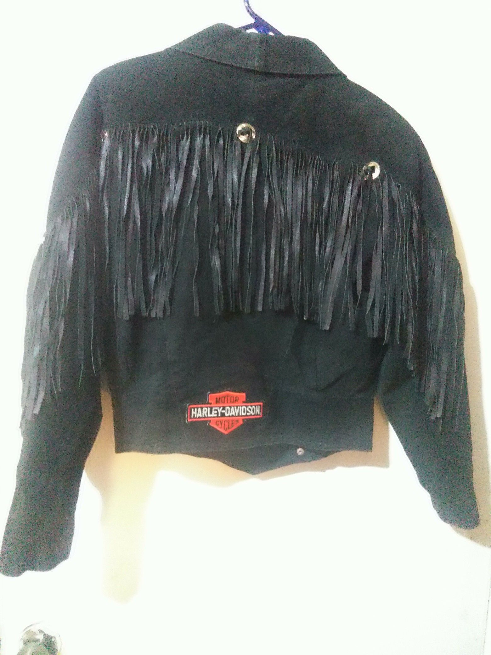 Suede Jacket with Harley Davidson Patches