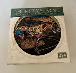NEW Thirtystone Solid Sandstone Coasters Trail of Painted Ponies