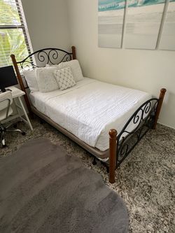 Full sized bed, mattress, box spring set