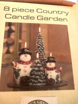 NIB Vintage 8 Piece COUNTRY CANDLE GARDEN