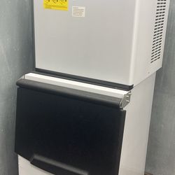 Commercial Ice Machine w Storage Bin - Full Size Cubes with 350 lbs