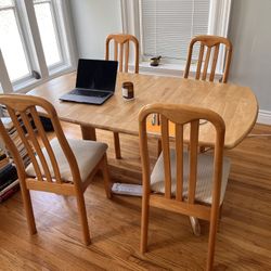 Real Wood Dining Table Set With Chairs