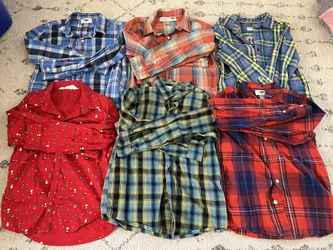Boys, long sleeve button up and short sleeve button up bundle