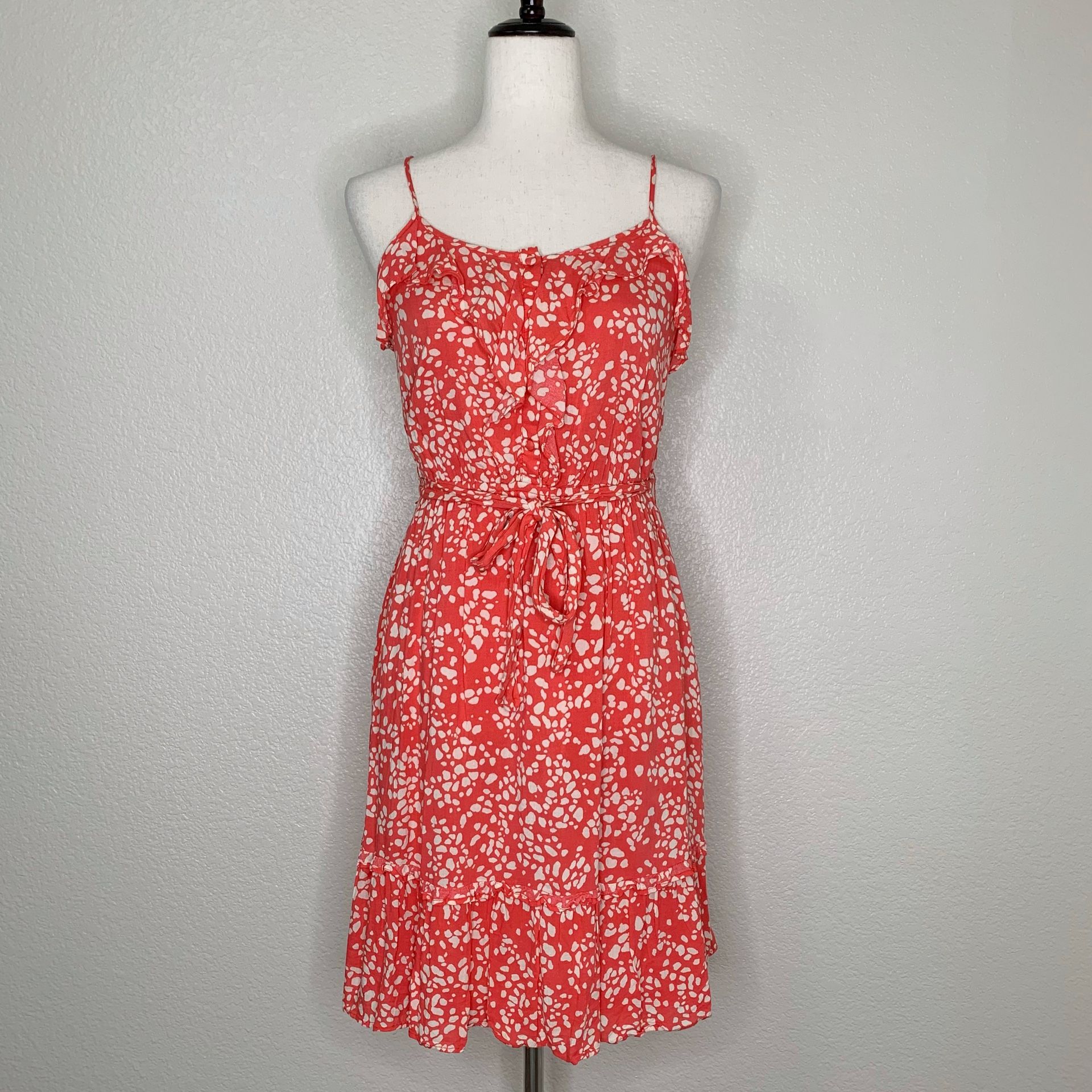 Forever 21 Ruffle Sleeveless Salmon Pink Summer Dress