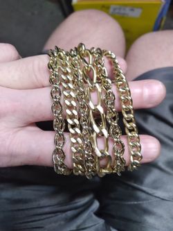 Ladies Gold Toned Bracelet- Unique 6 in 1 style 