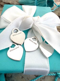 4 Authentic Tiffany & Co Small Heart Charms