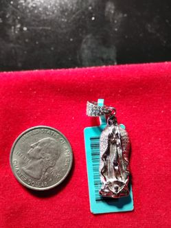 Sterling silver virgin mary moissanite