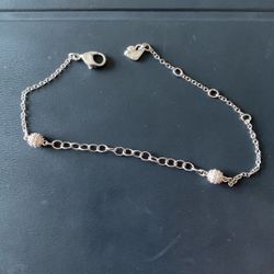 Swarovski Silver Pavé Bead Station Bracelet 