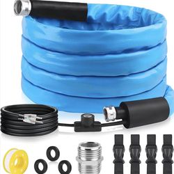 15ft Heated Water Hose for RV, Heated Drinking Water Hose with Energy Saving Thermostat to Keep Drinking Water Running in Cold Winter, for Campers, Tr