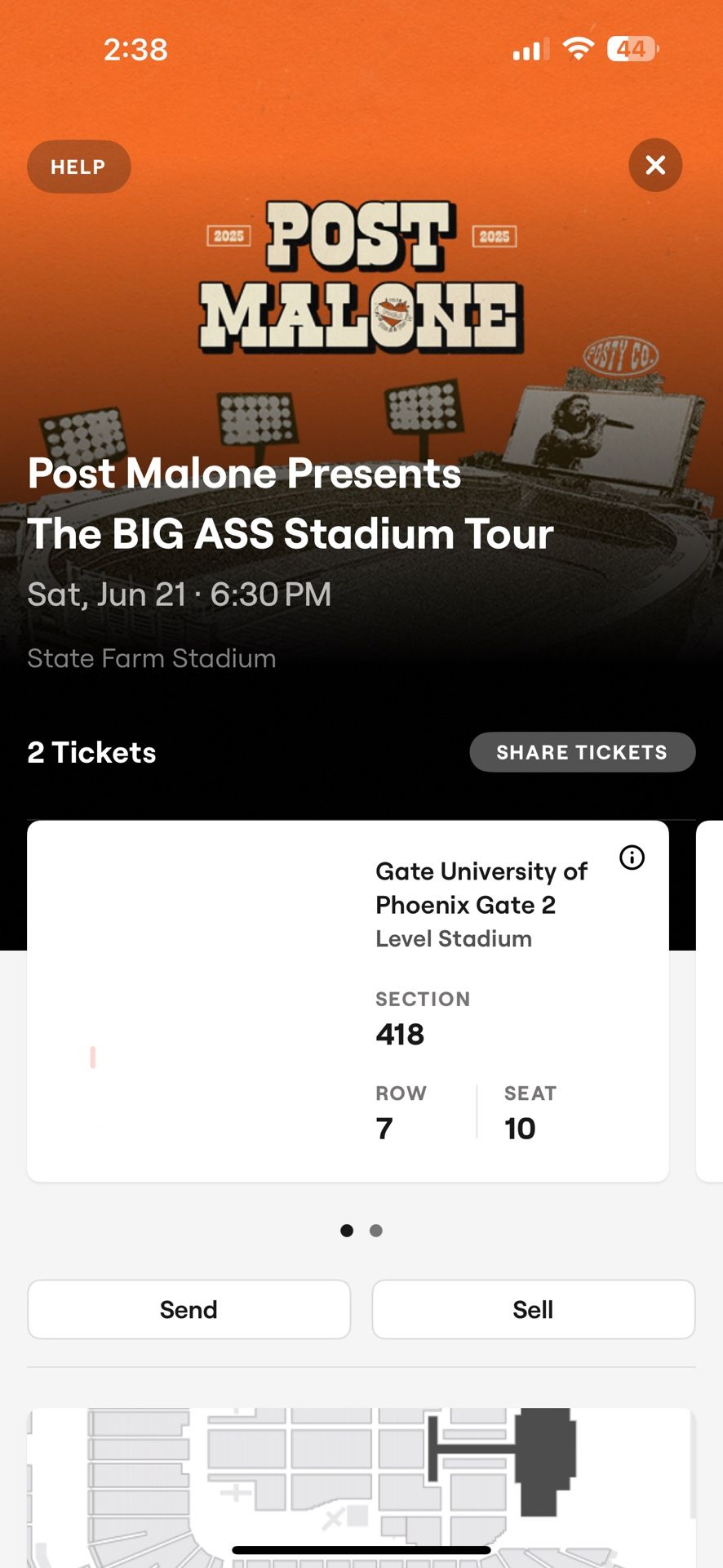 Two Post Malone Concert Tickets