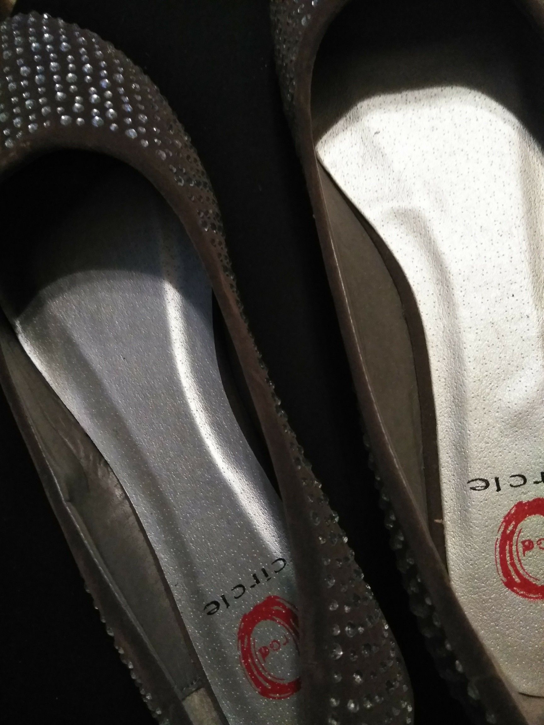 Gray Studed Flats (ladies size 9)