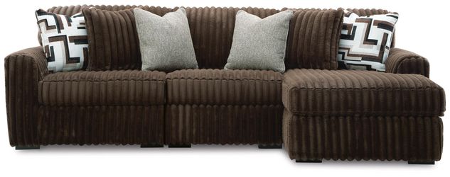 Midnight-Madness Chocolate 3-Piece Sectional with Chaise