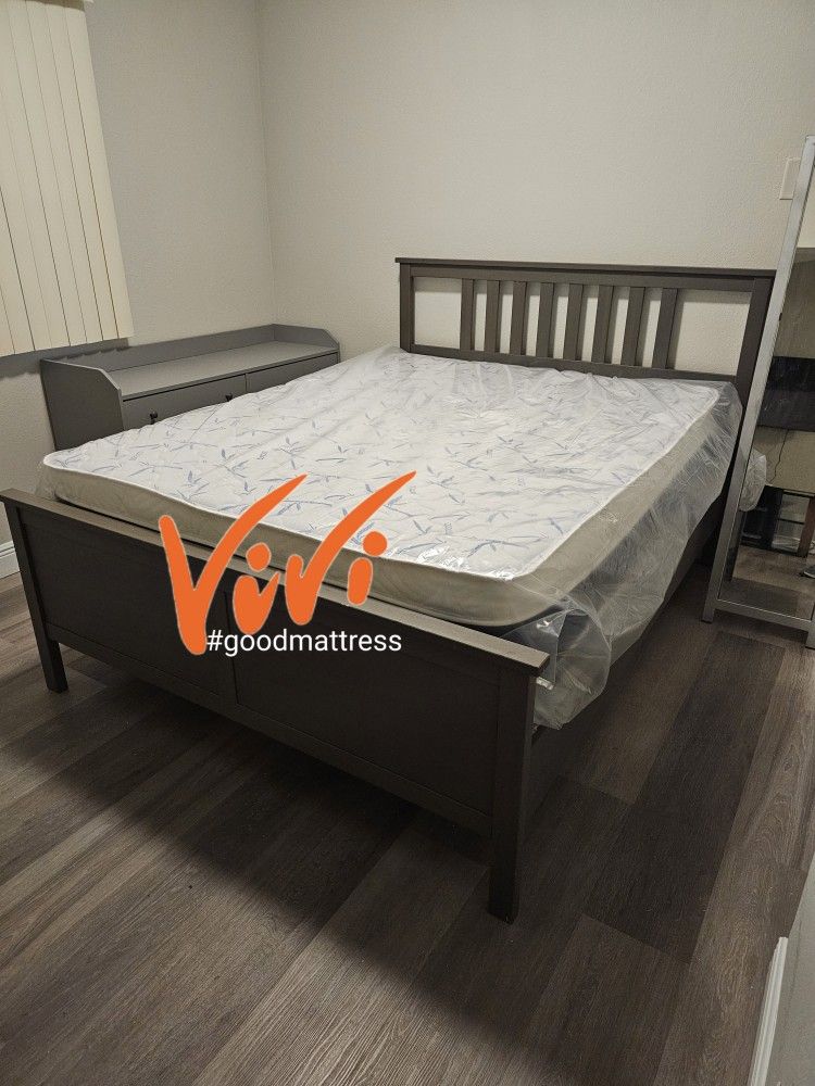 QUEEN PILLOW TOP MATTRESS WITH BOX SPRING 2PC. BED FRAME ISN'T AVAILABLE