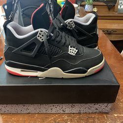 Jordan 4 Retro OG Bred 2019 Size 10.5 Used (contact info removed)60 Black Red Grey White