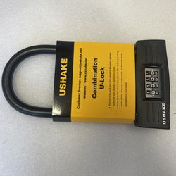 USHAKE Bicycles U Lock, Heavy Duty Bike Lock Scooter Motorcycles Combination Lock Combo Gate Lock for Anti Theft