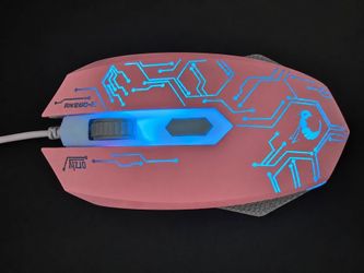 Pink Orzly Hornet RX250-M Wired Gaming Mouse RGB LED