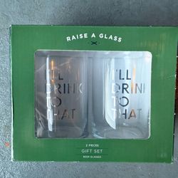 I’ll Drink to That” Beer Glass Gift Set – Brand New 